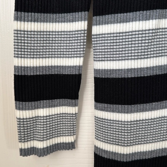 NWOT Theory Empire Wool Stripe Ribbed Merino wool stretch Midi Dress Medium - Picture 6 of 11